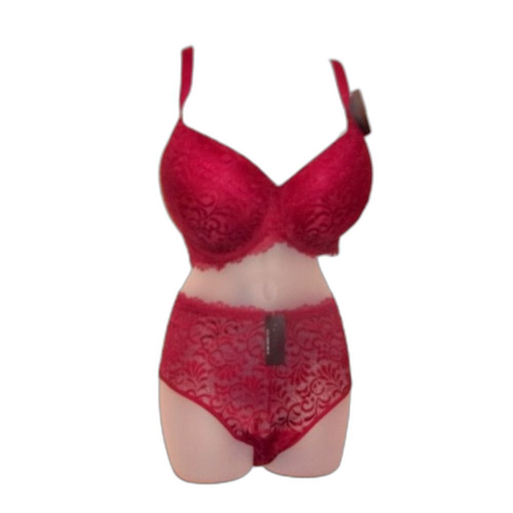 Youmita 44DD Toreador Lace Coverage Bra/ 3X Lace Panty NWT